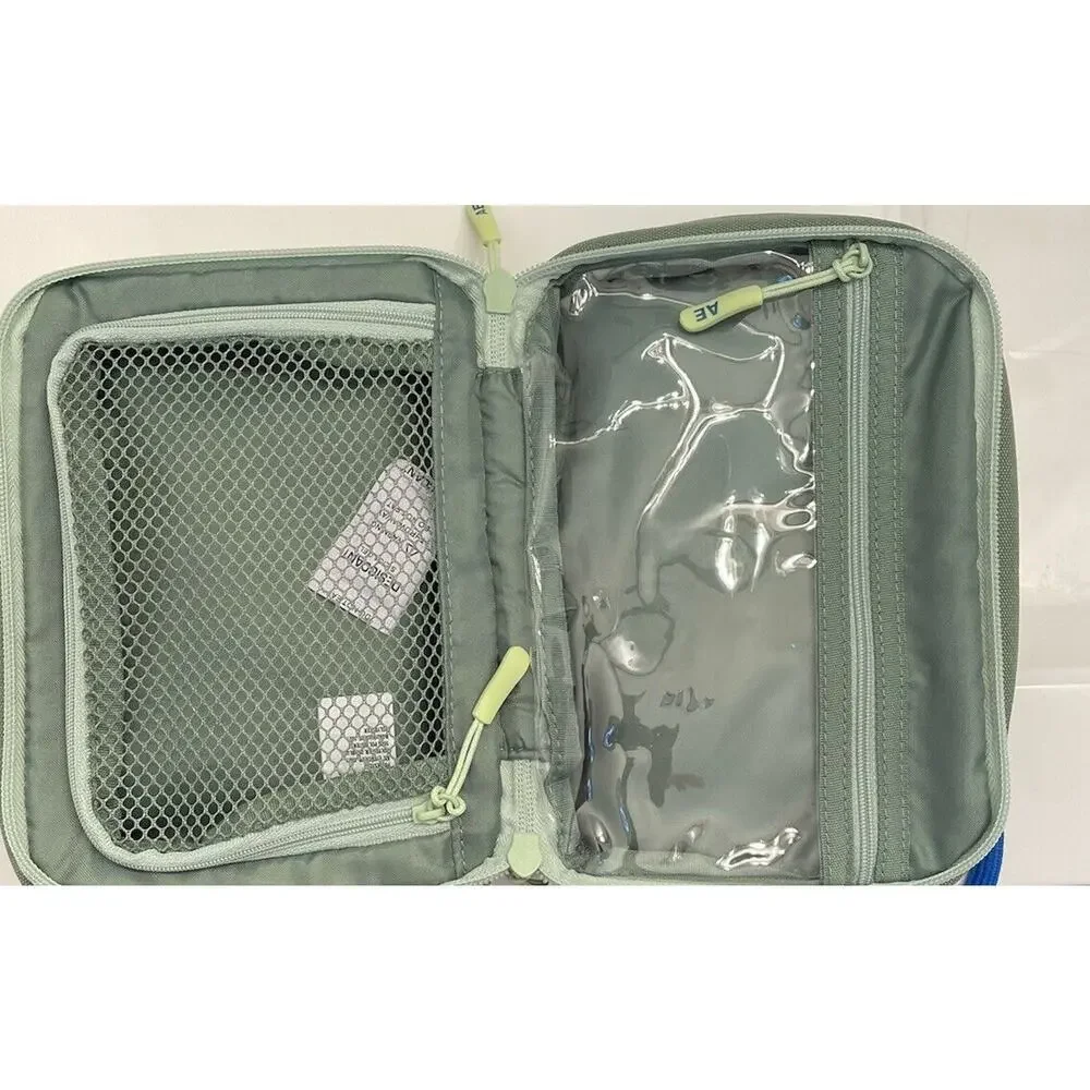 American Eagle Outfitters Olive Green Blue Small Crossbody Bag Purse Zipper